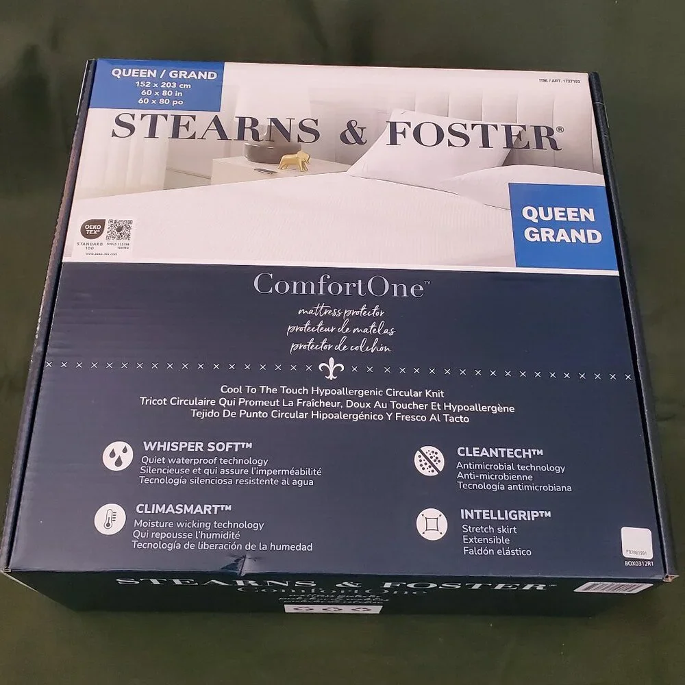 Queen Size Stearns and Foster Comfort One Mattress Protector - Brand New in Box